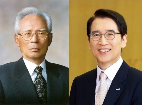 왼쪽부터 대산(大山) 신용호 교보생명 창립자(2003년 별세), 신창재 교보생명 대표이사 겸 이사회 의장. 교보생명은 1958년 대한교육보험으로 창립했다. 고 신용호 창립자는 독창적인 교육보험 출시와 함께 국내 최초의 암보험, 종업원퇴직적립보험을 개발하며 보험산업 수준을 한단계 끌어올렸다는 평가를 받는다. 교보생명 대표브랜드로 자리잡은 교육보험은 1980년대 중반까지 300만명의 학생들에게 학자금을 지급해 학업을 이어갈 수 있는 디딤돌이 됐다. 아들 신창재 의장은 서울대 의대교수로 일하다 2000년 회장에 취임해 교보생명을 이끌고 있다. 사진ㅣ교보생명