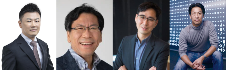 왼쪽부터 김호영 교수, 김유수 교수, 허준렬 교수, 김상배 교수. 사진ㅣ경암교육문화재단 