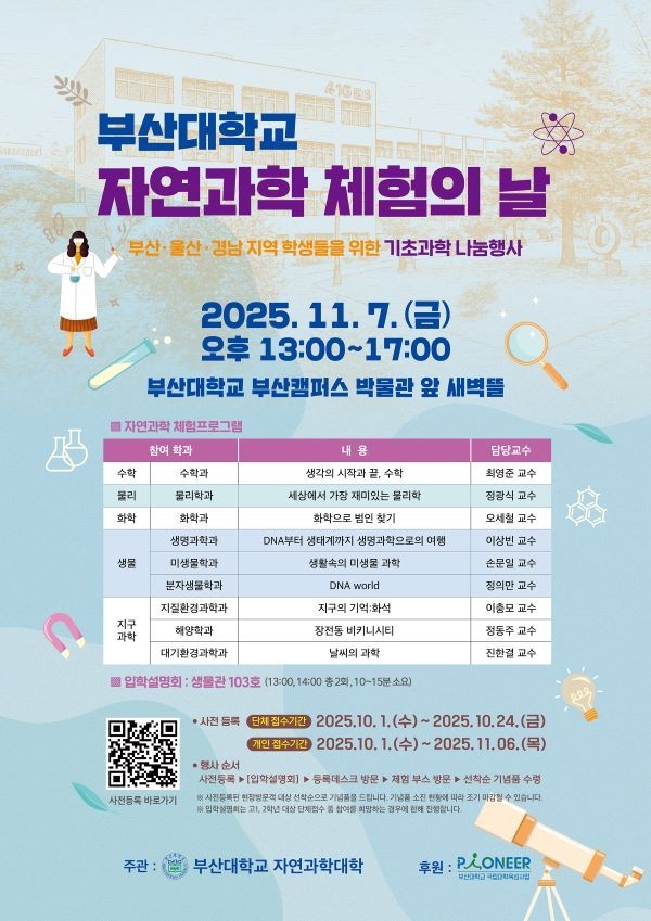 부산대 자연과학 체험의 날 포스터. 이미지ㅣ부산대학교