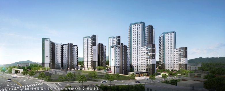 효성해링턴 플레이스 영주 더리버 투시도(주경). 이미지ㅣ효성해링턴 플레이스